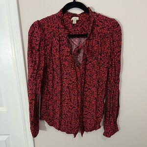 Hinge Red and Black Patterned Blouse,medium